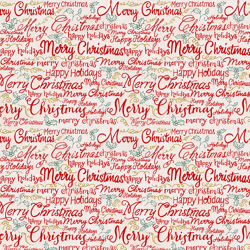 Christmas Words - Red Multi