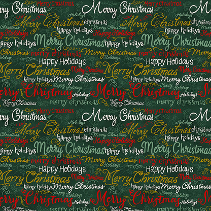 Christmas Words - Green Multi