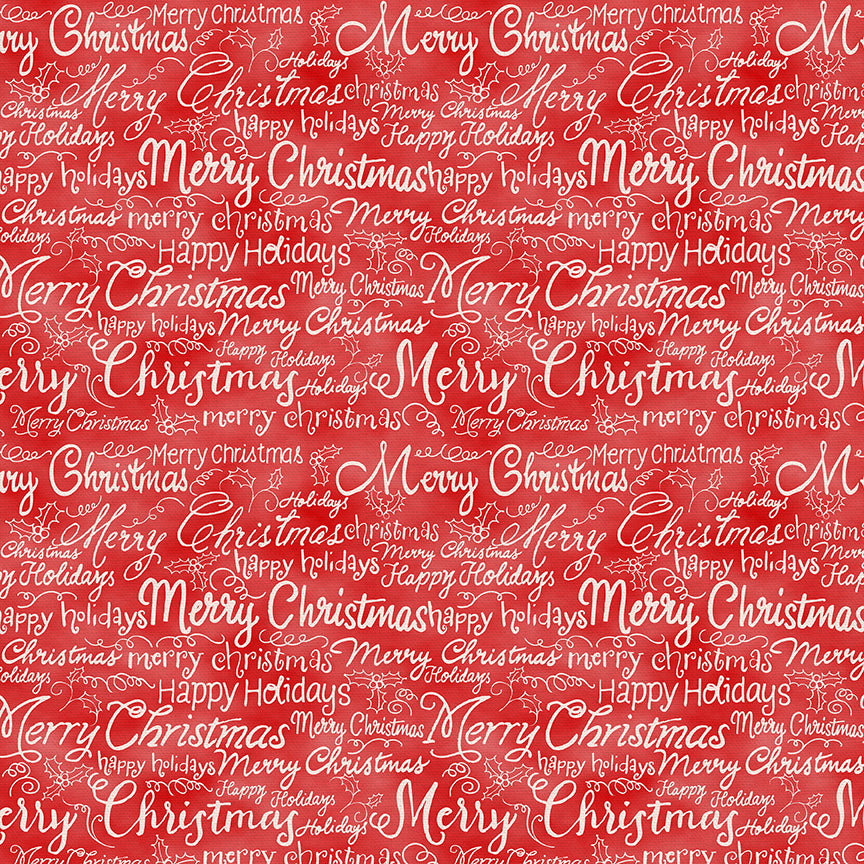 Christmas Words - White on Red