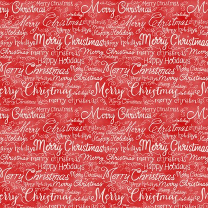 Christmas Words - White on Red