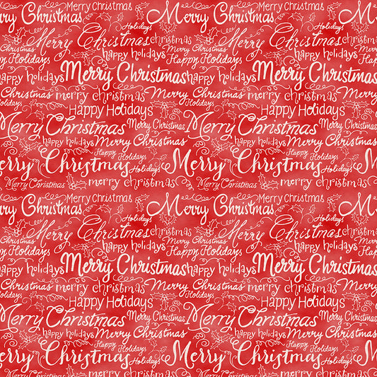 Christmas Words - White on Red