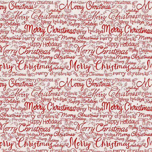 Christmas Words - Red on White