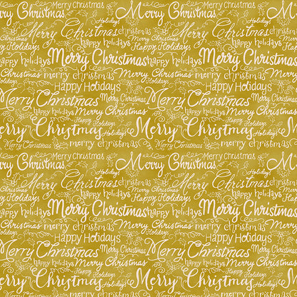 Christmas Words - White on Gold