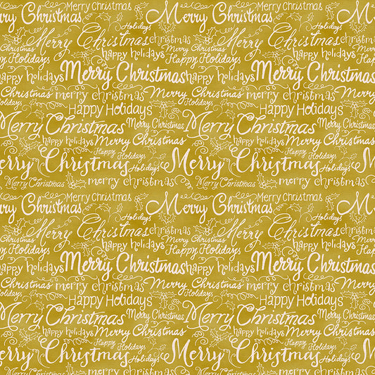 Christmas Words - White on Gold