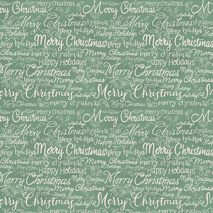 Christmas Words - White on Light Green
