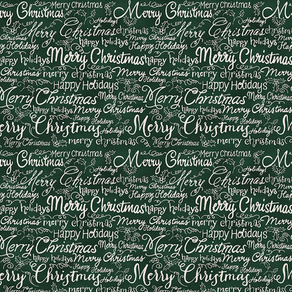 Christmas Words - White on Dark Green