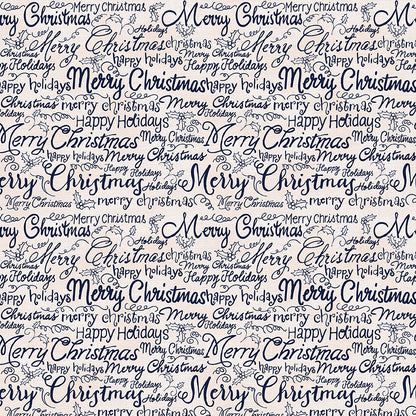Christmas Words - Navy on White