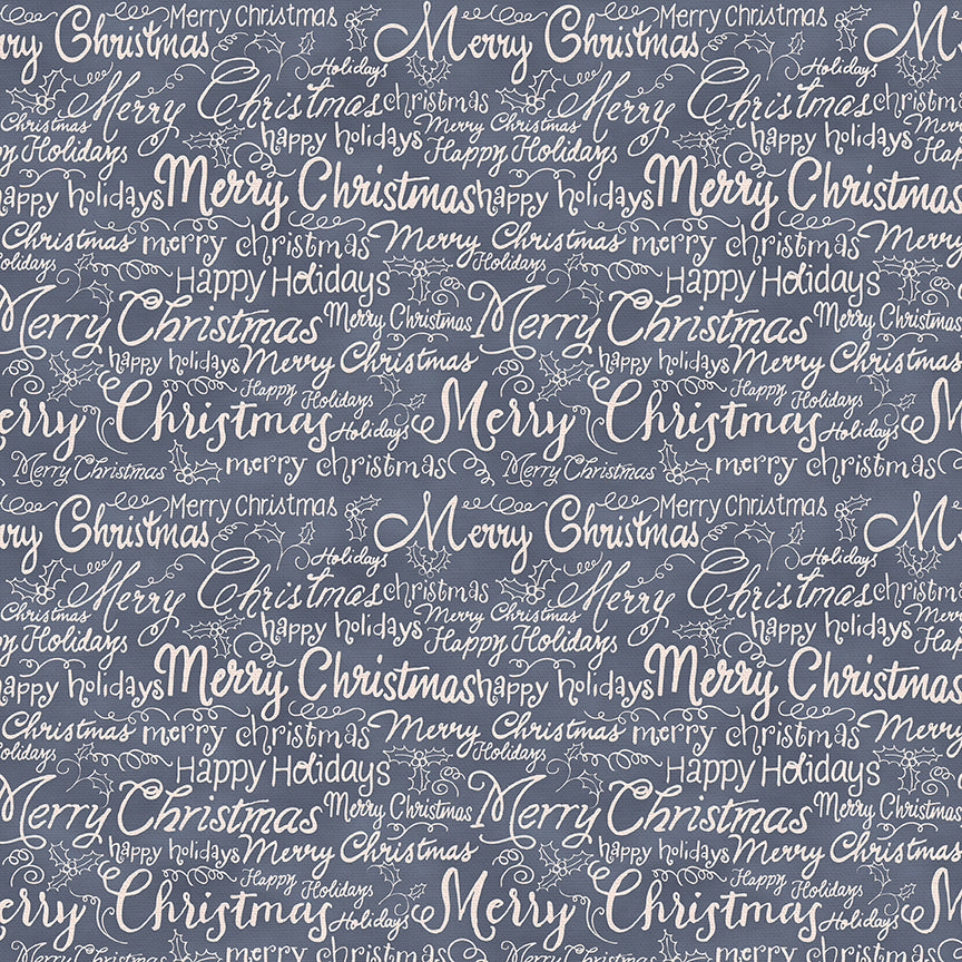 Christmas Words - White on Grey