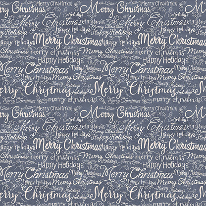Christmas Words - White on Grey