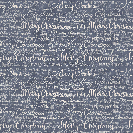 Christmas Words - White on Grey