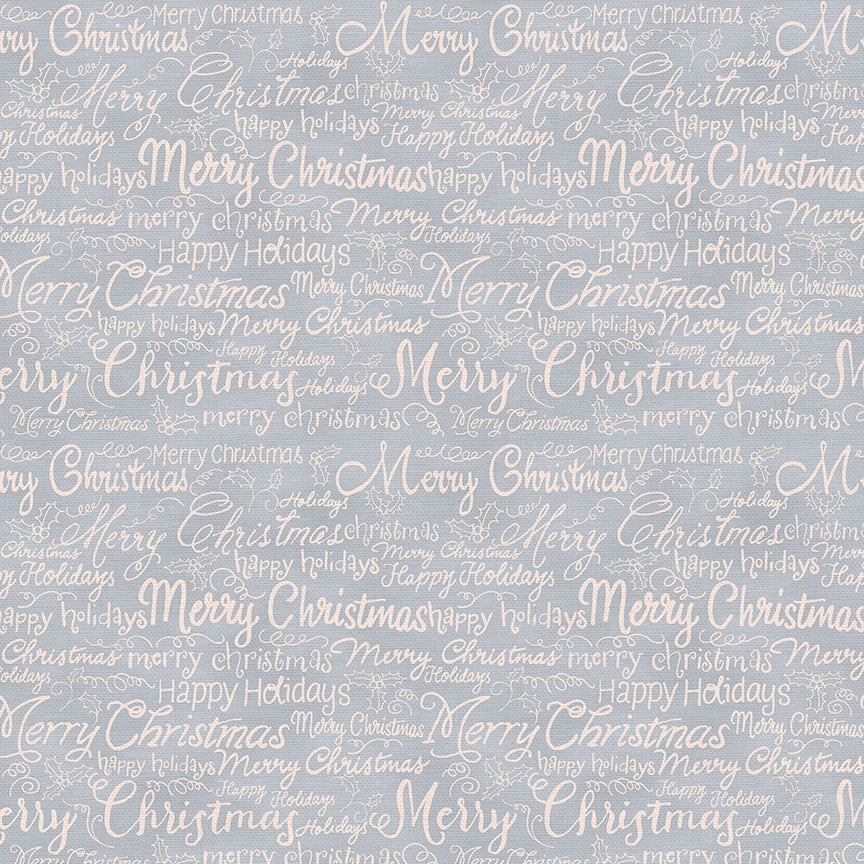 Christmas Words - White on Light Grey