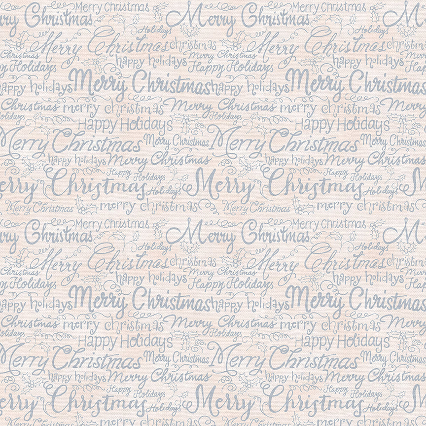 Christmas Words - Grey on White