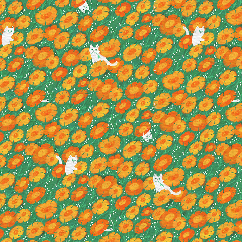 Floral Felines - Orange