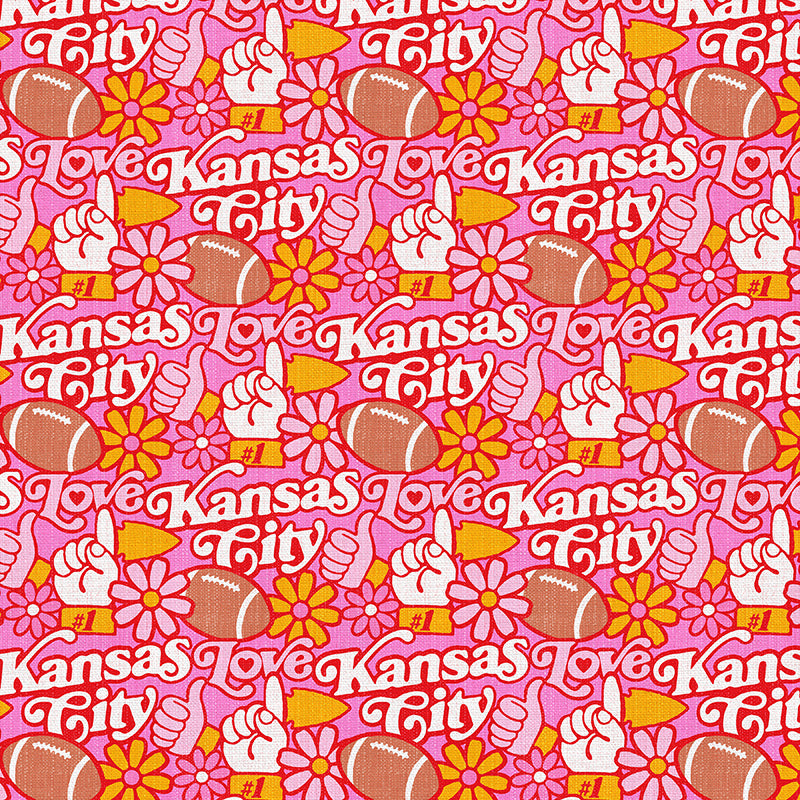 Flowers & Football - Pink/Gold