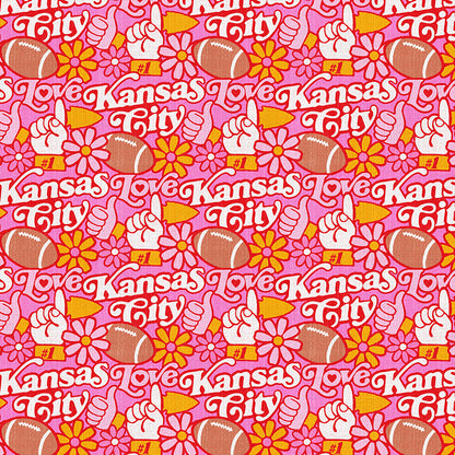 Flowers & Football - Pink/Gold