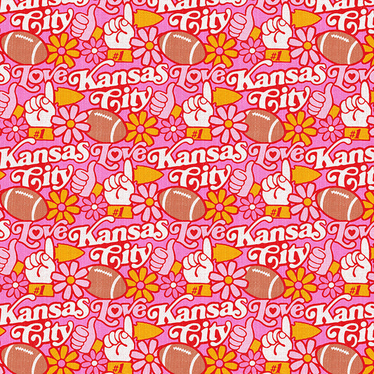 Flowers & Football - Pink/Gold