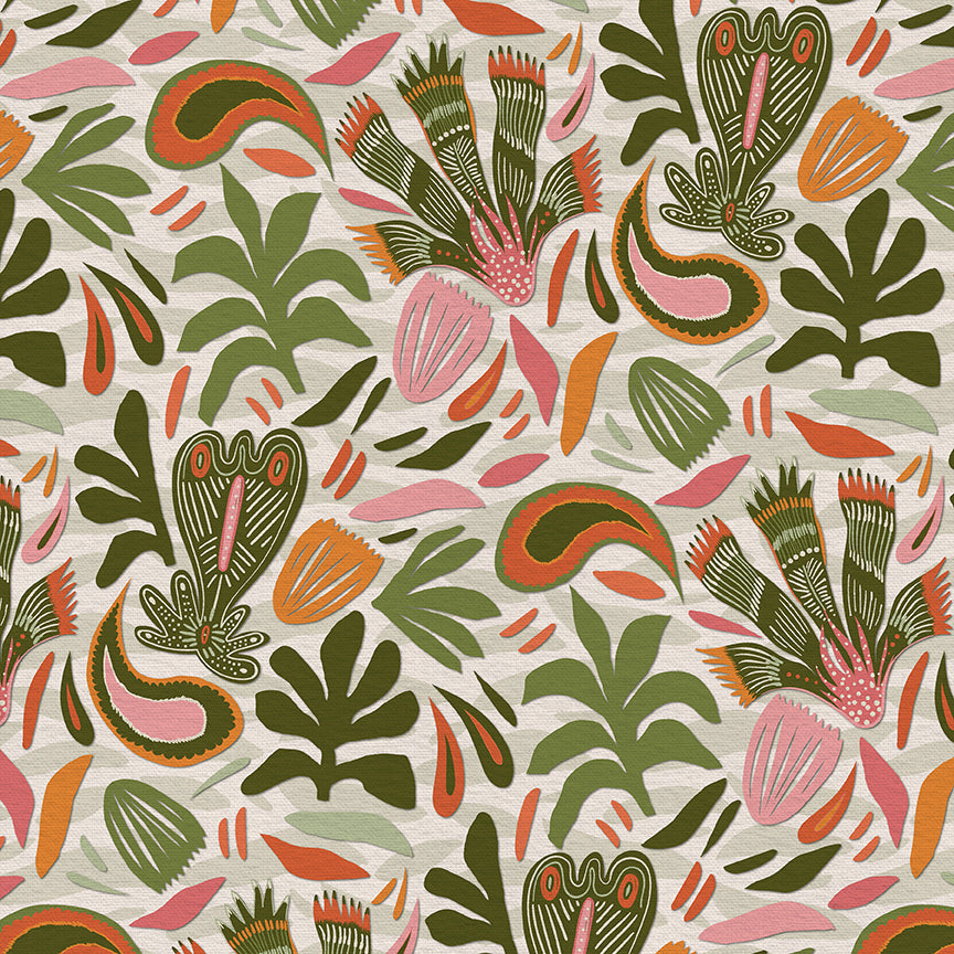 Abstract Shapes - Green/Pink