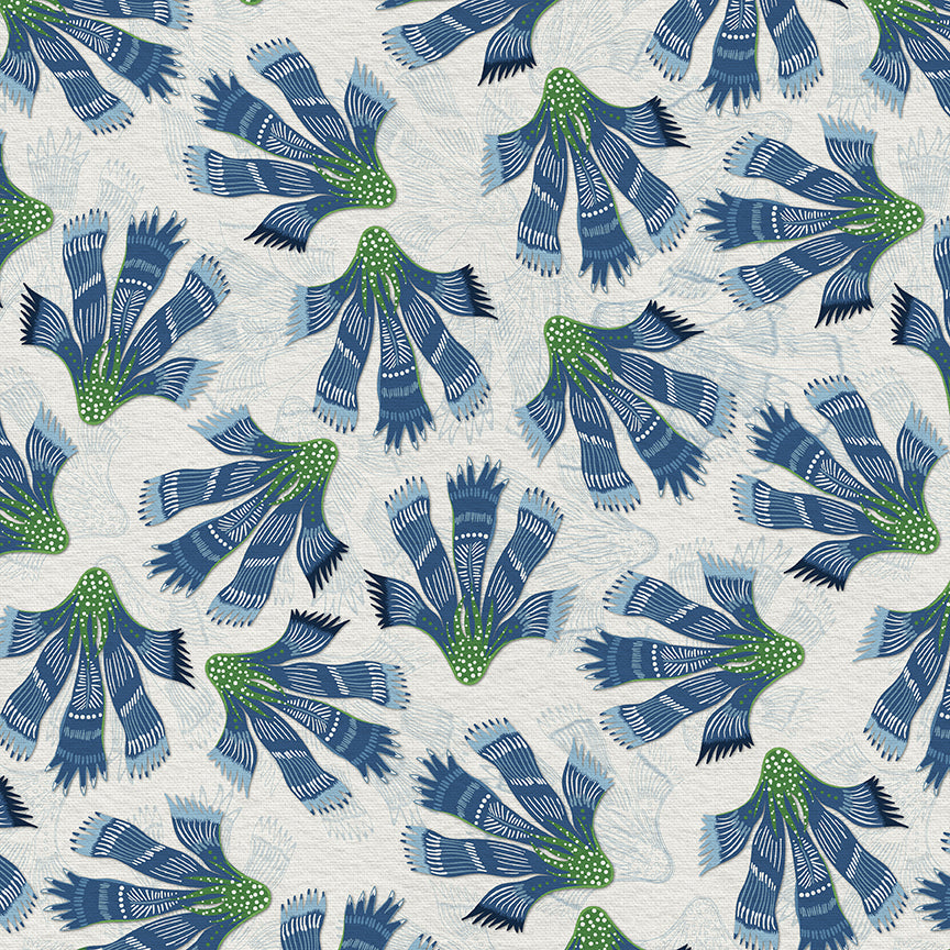 Flower Toss - Blue/White