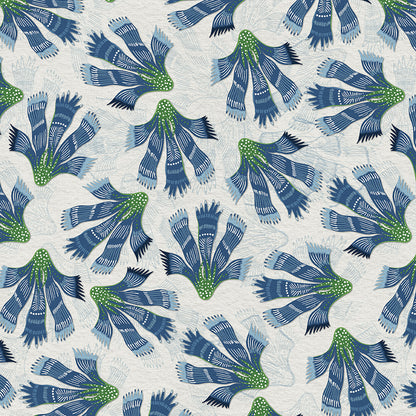 Flower Toss - Blue/White