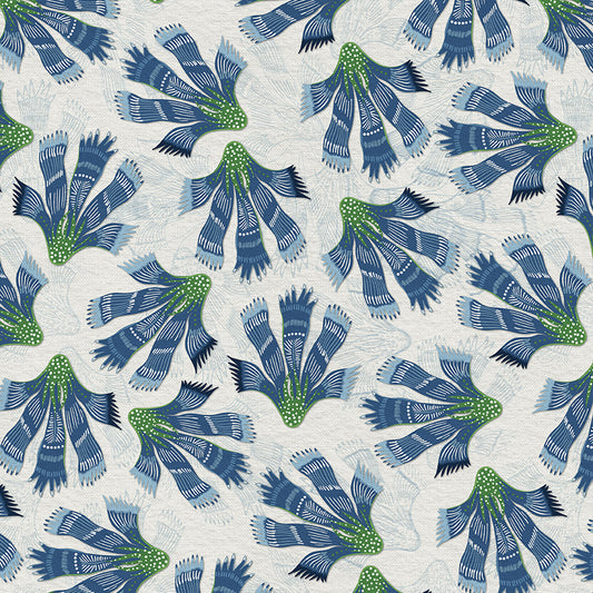 Flower Toss - Blue/White