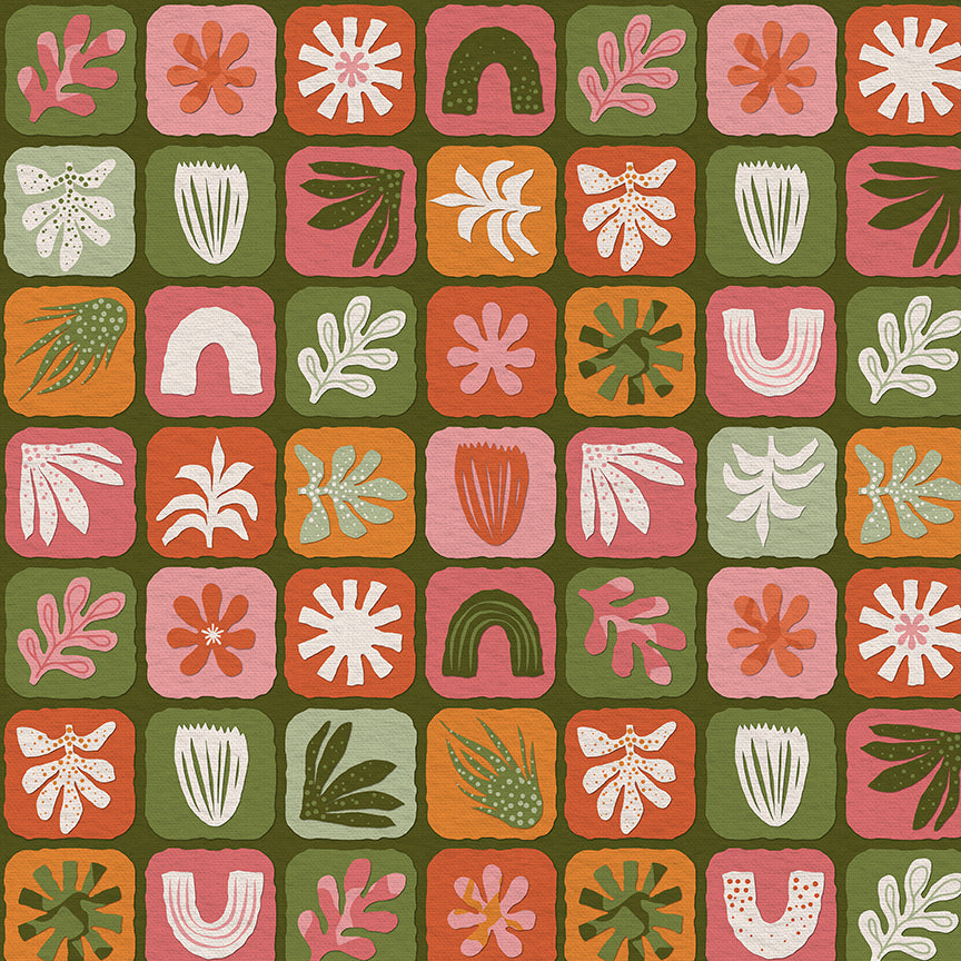 Shape Toss Grid - Green/Pink