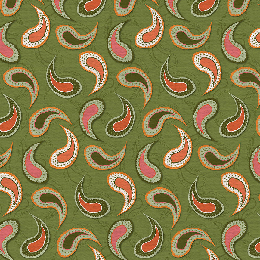 Paisley Toss - Green/Pink