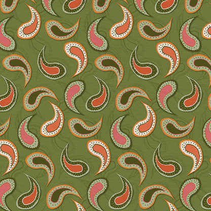 Paisley Toss - Green/Pink