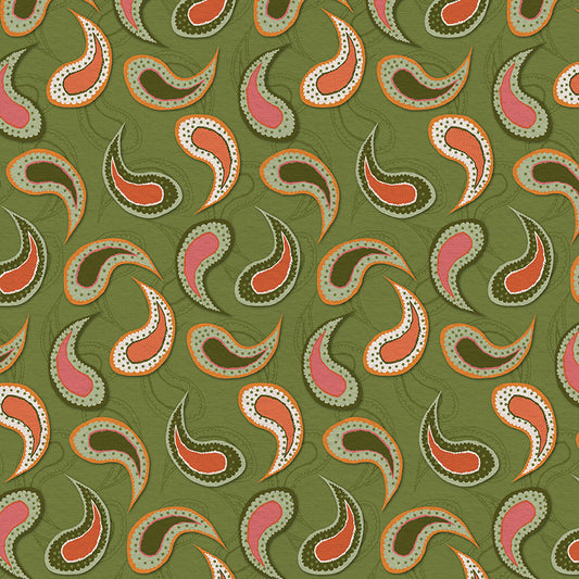 Paisley Toss - Green/Pink