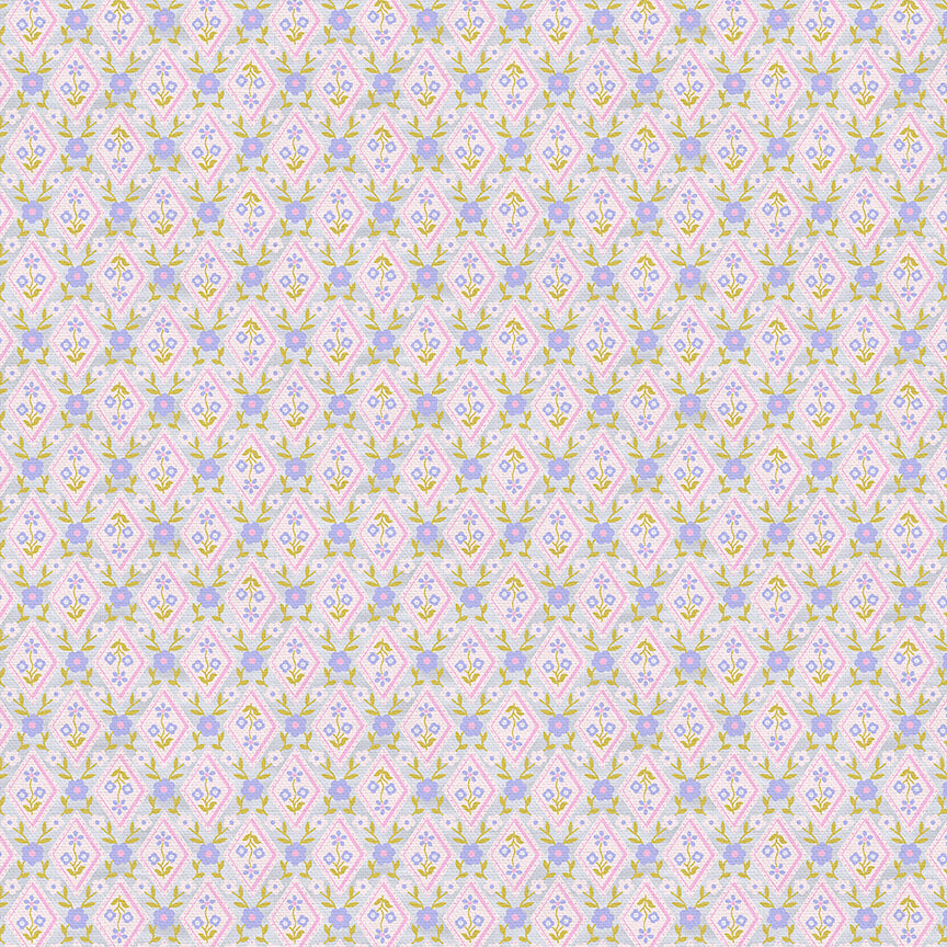Diamonds - Purple on Blue