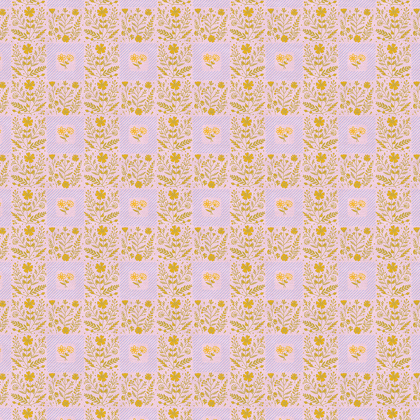 Squares - Gold on Pink