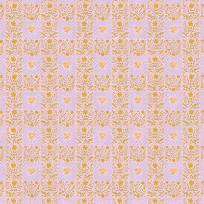 Squares - Gold on Pink