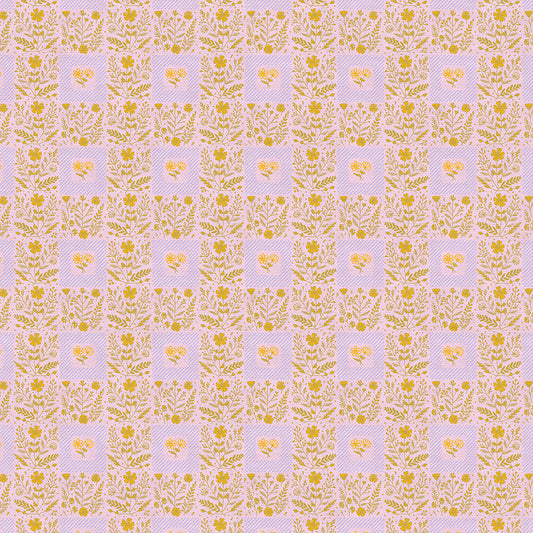 Squares - Gold on Pink