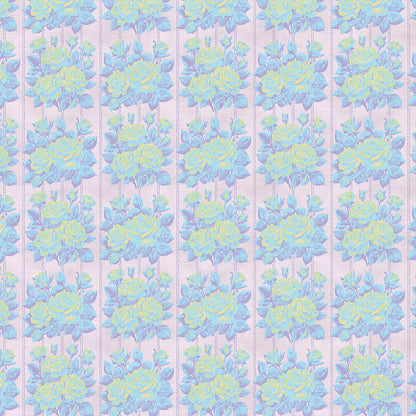 Rose Bouquets - Blue on Pink