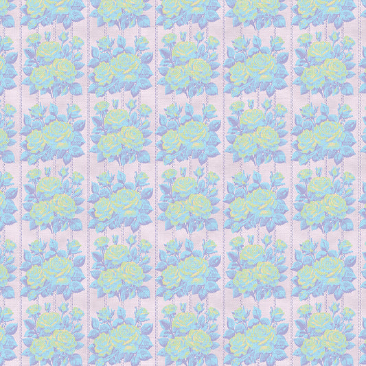 Rose Bouquets - Blue on Pink