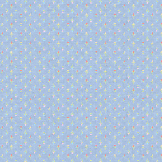 Stitched Tulips - Blue/Pink
