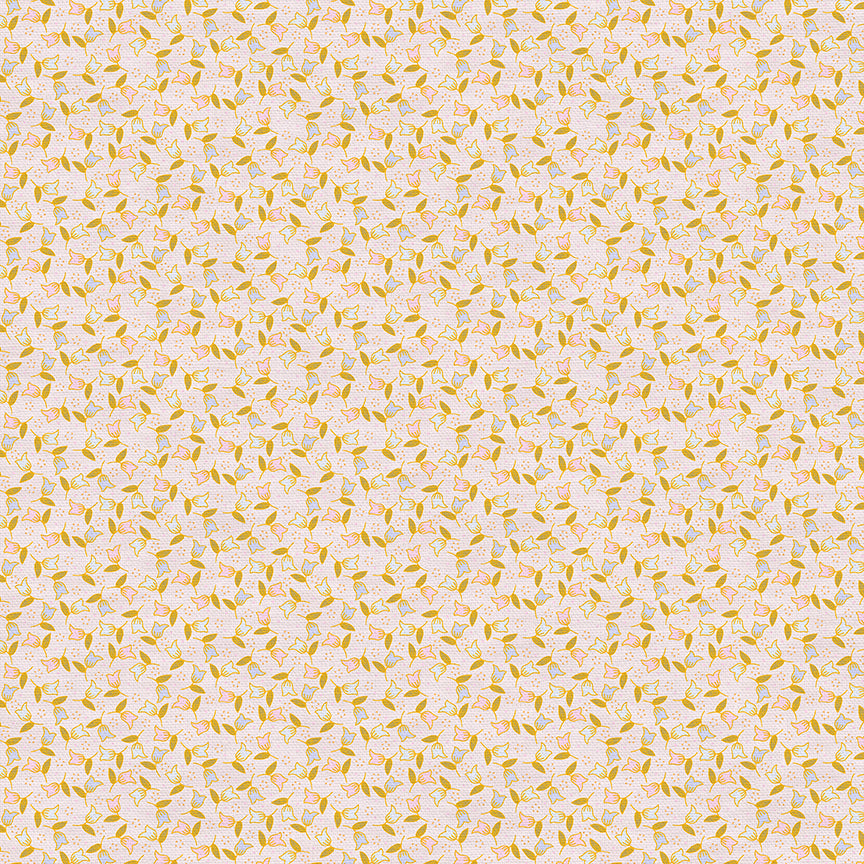Ditsy Tulip - Blue/Gold