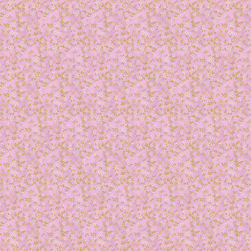 Stippled Branches - Pink/Gold