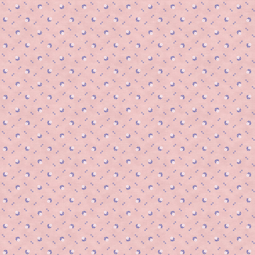 Dots and Diamonds - Blue on Pink