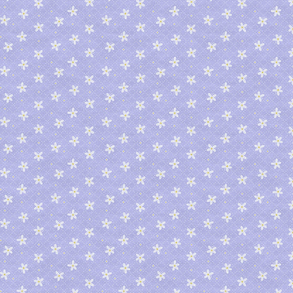 Floral Grid - White on Blue