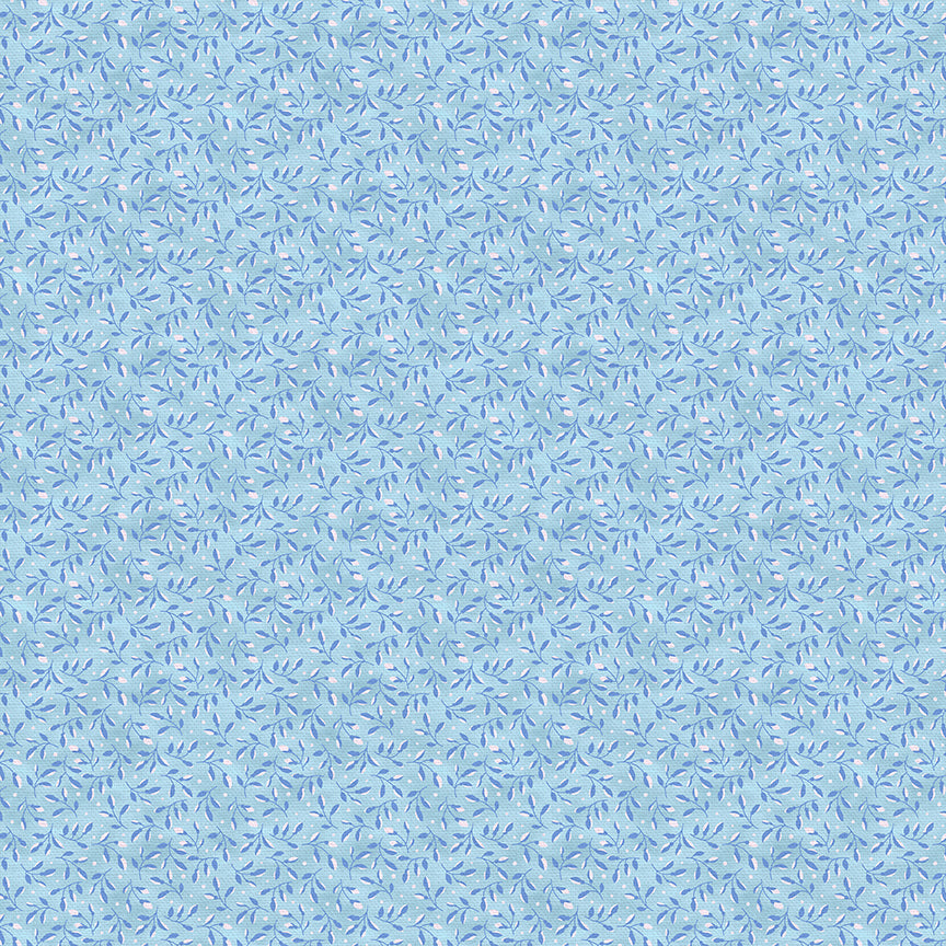Leaf Toss - Dark Blue on Light Blue