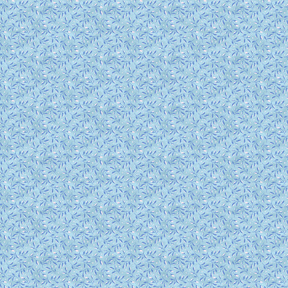 Leaf Toss - Dark Blue on Light Blue