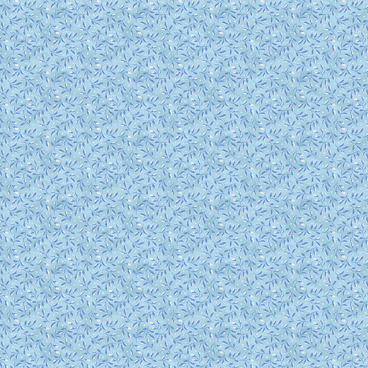 Leaf Toss - Dark Blue on Light Blue