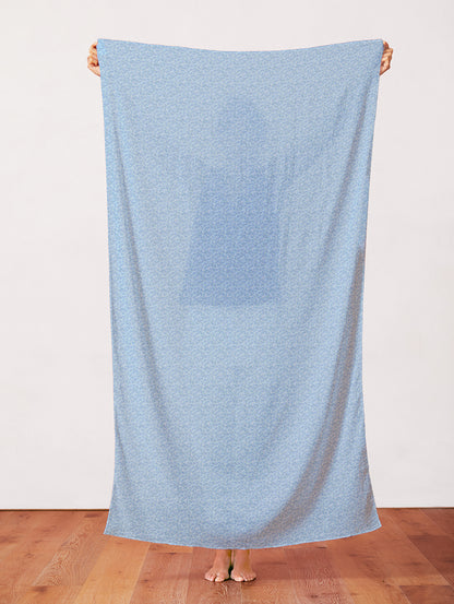 Leaf Toss - Dark Blue on Light Blue