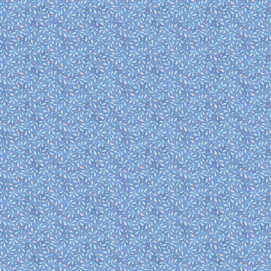 Leaf Toss - Light Blue on Dark Blue