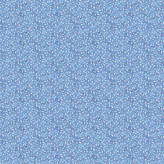 Leaf Toss - Light Blue on Dark Blue
