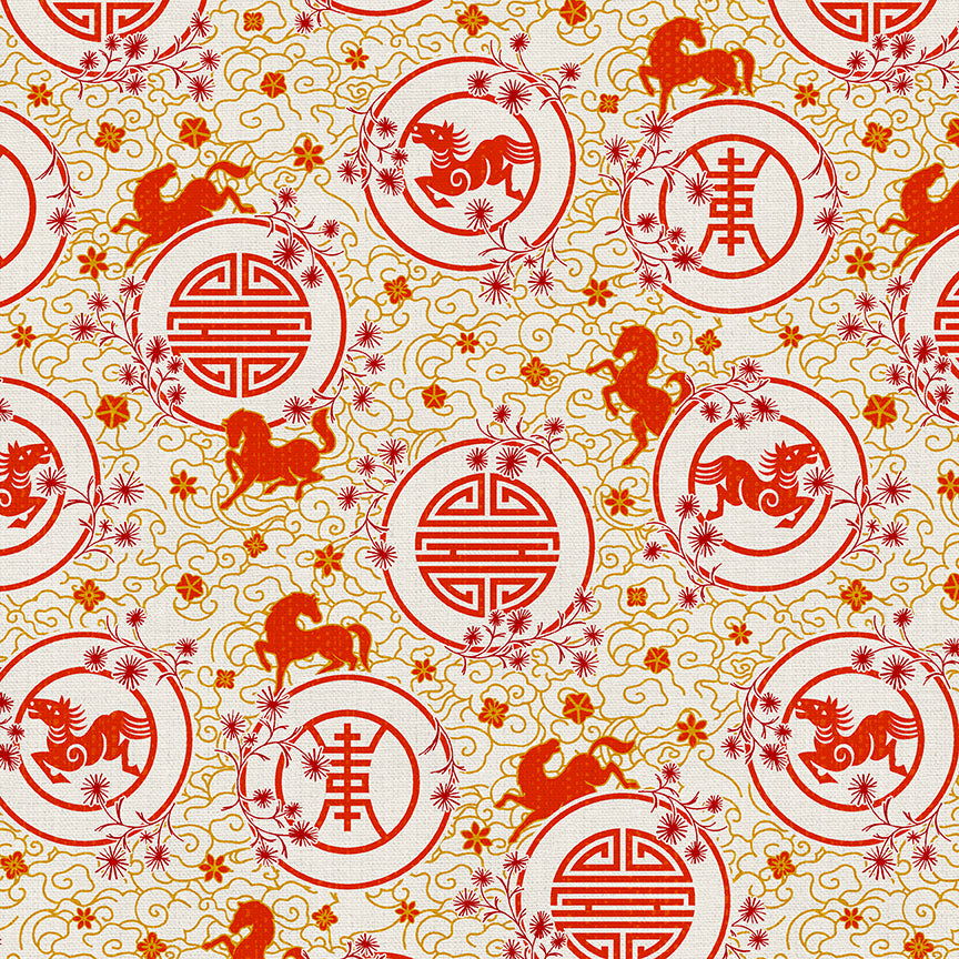 Happy New Year - Red on White
