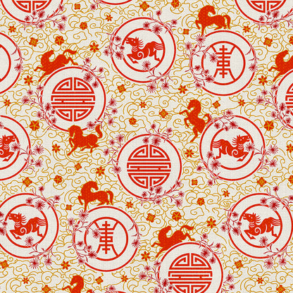 Happy New Year - Red on White