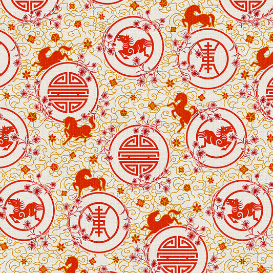Happy New Year - Red on White