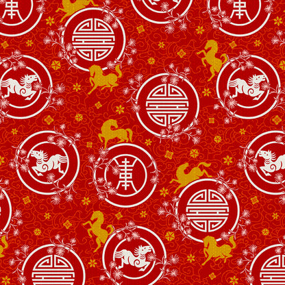Happy New Year - White on Red