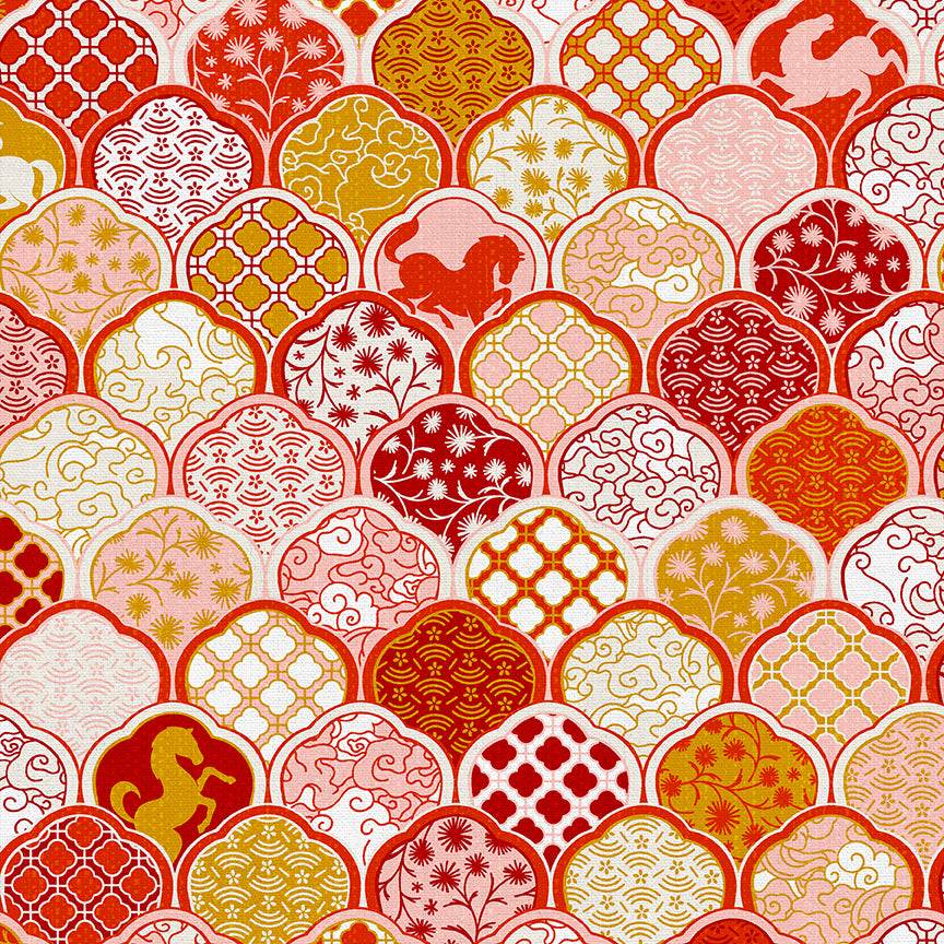 Horse Scallop - Red/Gold